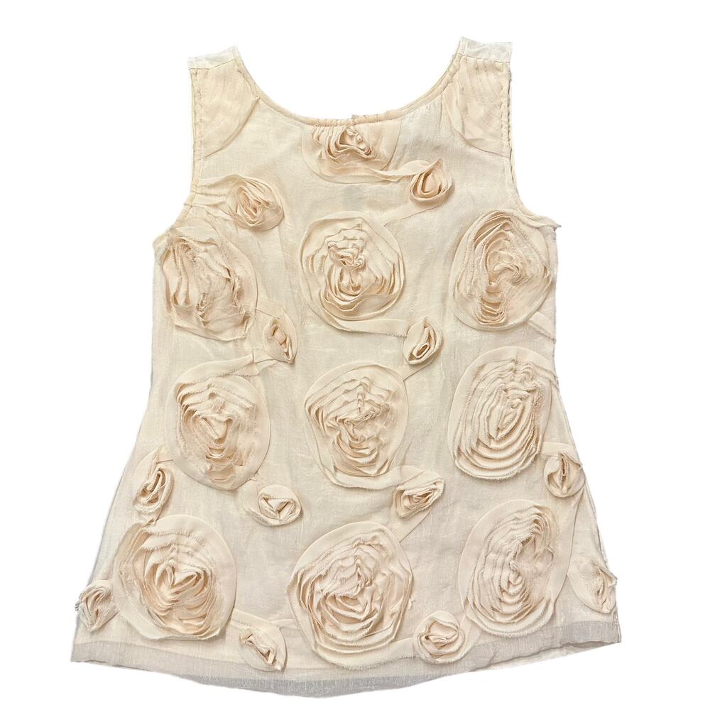 Baraschi Womens pale peach embellished swirl tank Size Medium